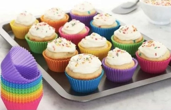 Conjunto de 12 Formas de Silicone Mini Cupcake – BM-F956