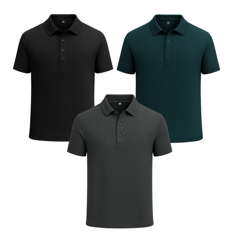 Promoção válida em dezembro: Kit com 3 Camisas Polo Alfa pelo preço de 1