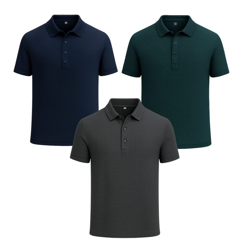 Promoção válida em dezembro: Kit com 3 Camisas Polo Alfa pelo preço de 1