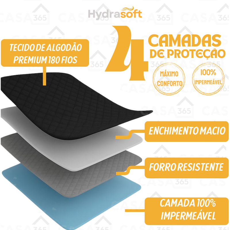 Hydra Soft™ [COMPRE 1, LEVE 3] - Jogo de Cama Impermeável Premium – Capa + 2 Fronhas [SOMENTE HOJE 🔥]