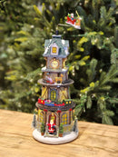 CENÁRIO VILA NATALINA TORRE COM RELÓGIO 37CM