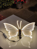 BORBOLETA 60CM COM LED WARM E MOVIMENTO COM SUPORTE BIVOLT