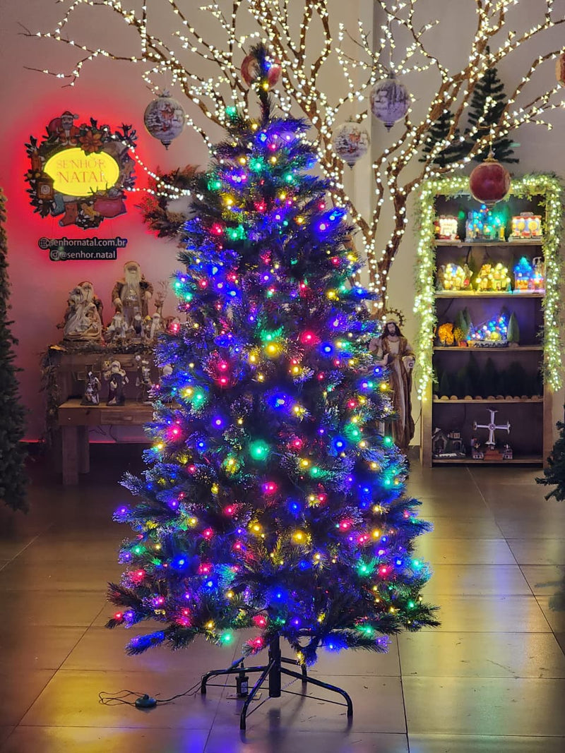 ÁRVORE PINHEIRO SINCELO 300 LEDS BICOLOR 860 GALHOS 2,10CM BIVOLT