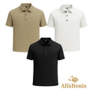 Promoção válida em dezembro: Kit com 3 Camisas Polo Alfa pelo preço de 1