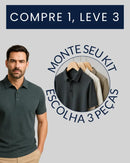 Promoção válida em dezembro: Kit com 3 Camisas Polo Alfa pelo preço de 1