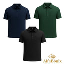 Promoção válida em dezembro: Kit com 3 Camisas Polo Alfa pelo preço de 1